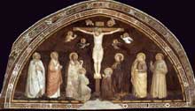 Capanna Puccio : Crucifixion. Vers 1344. Fresque. Salle capitulaire de Saint François d’Assise