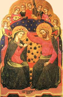 Catarino : Couronnement de la Vierge. 1375. Tempera sur panneau, 89 x 58 cm. Venise, Gallerie dell’Accademia