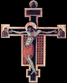 Cimabue (1240/50-1302) : Crucifix (1268-1271). Tempera sur bois, 336 x 267cm, Arezzo, San Domenico