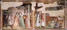 Taddeo Gaddi : Vie de la Vierge, detail. 1328-1330. Fresque. Florence, Santa Croce, Chapelle Baroncelli