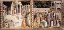 Taddeo Gaddi : Vie de la Vierge, detail. 1328-1330. Fresque. Florence, Santa Croce, Chapelle Baroncelli