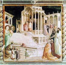 Taddeo Gaddi : Presentation de Marie au Temple. 1327-1330. Fresque. Florence, Santa Croce, Chapelle Baroncelli