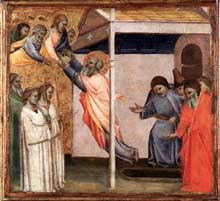Taddeo Gaddi : l’assomption de Jean l’Evangéliste. 1348-1353. Tempera sur panneau de bois, 33 x 36 cm. Venise, collection Vittorio Cini