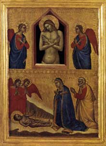 Francescuccio Ghissi : La mort du Christ et l’Adoration de l’enfant Jésus. Après 1373