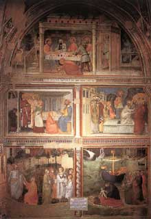 Giovanni da Milano : Scènes de la vie de Marie Madeleine. 1365. Fresque. Florence, Santa Croce, chapelle Rinuccini