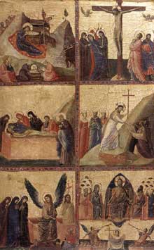 Giovanni da Rimini : Histoires de la vie du Christ. Vers 1305. Tempera sur panneau de bois, 52,5 x 34,5 cm. Rome, Galleria Nazionale d’Arte Antica