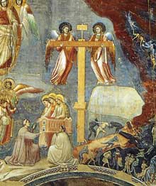 Giotto : Le Jugement dernier, détail. 1306. Fresque. Padoue: la chapelle Scrovegni ou chapelle de lArena