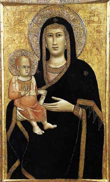 Giotto : Madone et enfant. 1297. Tempera sur bois. Collection privée