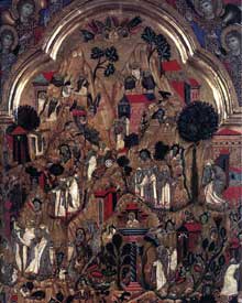 Grifo di Tancredi : Triptyque. Tempera sur panneau de bois, 119 x 125 cm. (volets ouverts). Edimbourg, National Gallery of Scotland