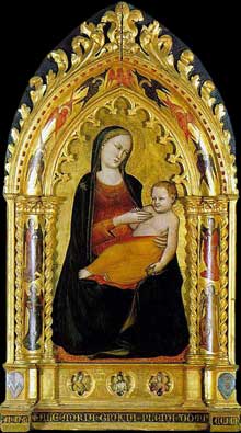 Vierge et enfant. 1400. Tempera sur panneau. Saint-Pétersbourg, muse de l’Ermitage