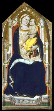 Vierge et enfant trônant. 1404. Tempera sur panneau, 146 x 71 cm. Boston, Museum of Fine Arts