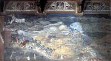 Ambrogio LorenzettiÂ : Les effets du bon gouvernement sur la vie de la rÃ©gion (dÃ©tail). 1338-1340.Fresque. Sienne, Palais Public