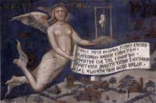 Ambrogio Lorenzetti : Les effets du bon gouvernement sur la vie de la région (détail). 1338-1340.Fresque. Sienne, Palais Public