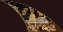 Pietro Lorenzetti : La Résurrection. Vers 1320. Fresque. Assise, église inférieure saint François, transept sud