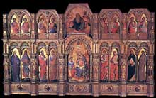 Lorenzo Veneziano : Le Polyptyque Lion. 1357-1359. Tempera sur panneau de bois, 258 x 432 cm. Venise, Gallerie dell’Accademia