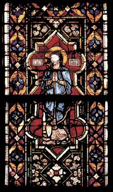 Simone Martini : vitrail. Vers 1312. 570 x 400 cm. Assise, chapelle Saint Louis, église inférieure Saint François