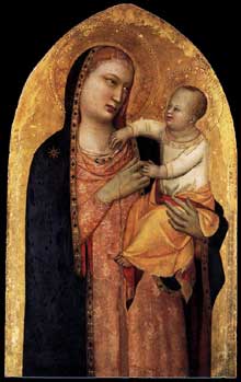 Maso di Banco : Madonne et enfant. Vers 1335. Panneau de bois. Berlin, Staatliche Museen