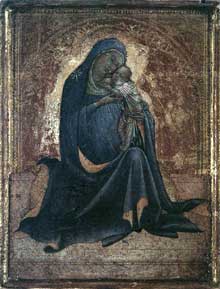 Lorenzo Monaco : madone d’humilité. Diptyque. Vers 1420.Panneau, 22,8 x 17,8 cm. Copenhague, Musée Thorvaldsen