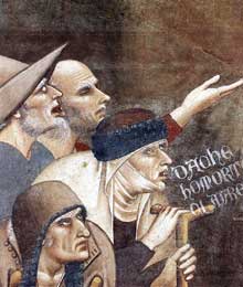 Orcagna : Le triomphe de la Mort. 1348. Fragment de fresque. Florence, Musée de l’œuvre de Santa Croce