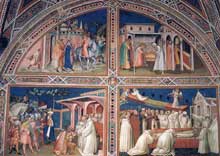 Spinello Aretino : Histoires de la légende de saint Benoît. 1387. Fresque. Florence, San Miniato al Monte