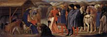 Masaccio (1401-1428) : l’Adoration des Mages. 1426 Tempera sur panneau de peuplier, 21 x 61 cm. Berlin,  Staatliche Museen. (Histoire de l’art - Quattrocento
