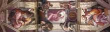 Michel Ange Buonarroti : chapelle Sixtine, Vatican : neuvième section de la voûte : la séparation des lumières et des ténèbres. 1508-1512. Fresque, Chapelle Sixtine, Vatican