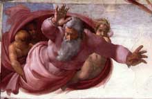 Dieu sépare la terre et les eaux. 1511. Fresque. Chapelle Sixtine, Vatican