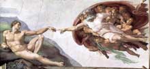La création d’Adam. 1510. Fresque, 280 x 570 cm. Chapelle Sixtine, Vatican