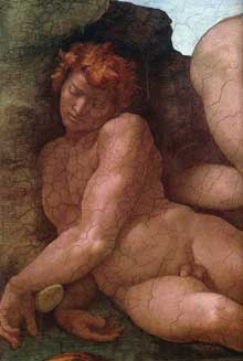 La création dEve. 1509-1510. Fresque, 170 x 2960 cm. Chapelle Sixtine, Vatican