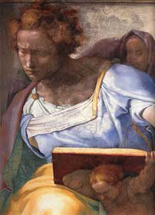 Le prophète Daniel. 1511. Fresque de la troisième section de la voûte, 395 x 380 cm. Chapelle Sixtine, Vatican