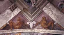 Le serpent dairain. Pendentif côté autel. 1511. Fresque, 585 x 985 cm. Chapelle Sixtine, Vatican