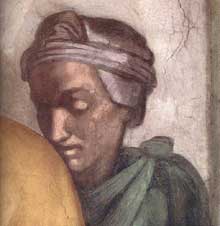 Lunette : les ancêtres du Christ : Jacob, Joseph. 1511-1512. Fresque, 215 x 430 cm. Chapelle Sixtine, Vatican